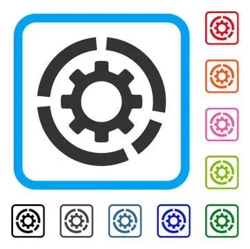 Circle Diagram Configuration Gear Framed Icon Ilustración de archivo