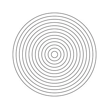 Circle diagram divided on segments. Coaching wheel of 12 concentric circles Stock Illustration
