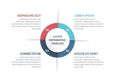 Circle Diagram with Four Elements Stock Illustration