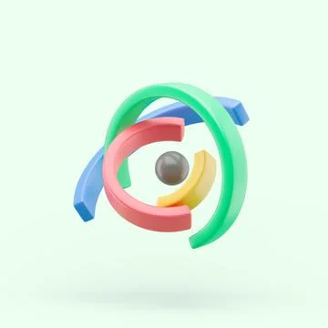 Circle diagram graph icon. Simple 3d render illustration on pastel background Stock Illustration