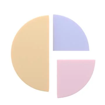 Circle diagram graph icon. Simple 3d render illustration. Stock Illustration