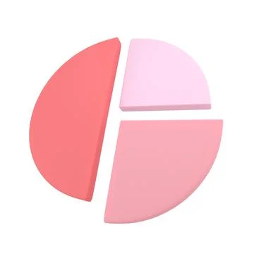 Circle diagram graph icon. Simple 3d render illustration. Stock Illustration