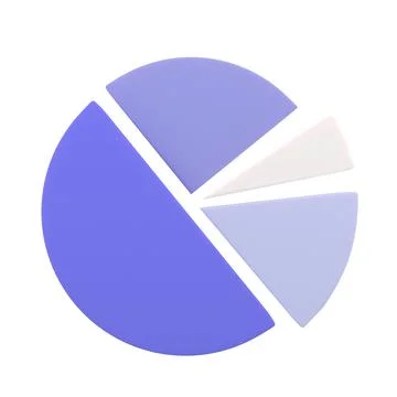 Circle diagram graph icon. Simple 3d render illustration. Stock Illustration
