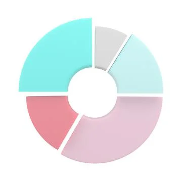 Circle diagram graph icon. Simple 3d render illustration. Stock Illustration