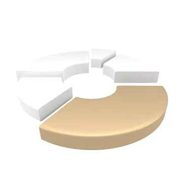 Circle diagram graph icon. Simple 3d render illustration. Stock Illustration