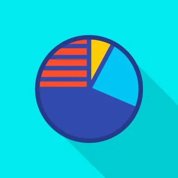 Circle diagram icon, flat style Stock Illustration