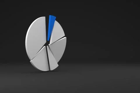 Circle diagram. Pie chart with copy space. 3d render. Stock Illustration