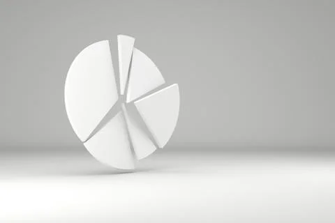 Circle diagram. Pie chart with copy space. 3d render. Stock Illustration