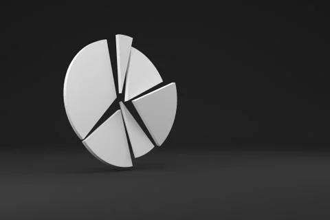 Circle diagram. Pie chart with copy space. 3d render. Stock Illustration