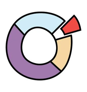 Circle diagram, pie chart graphics Illustrazione stock