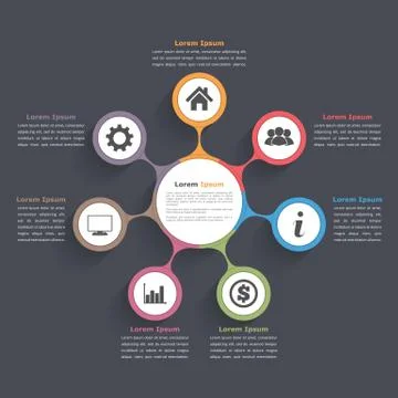 Circle Diagram Seven Elements Stock Illustration