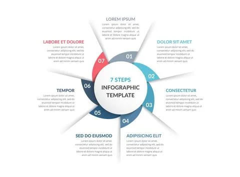 Circle Diagram - Seven Elements Stock Illustration