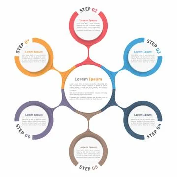 Circle Diagram Six Elements イラスト素材