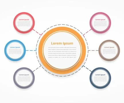 Circle Diagram with Six Elements Stockillustratie