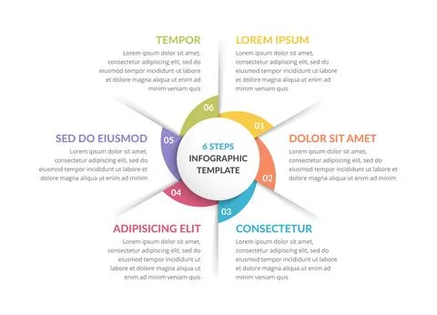 Circle Diagram - Six Elements Stock Illustration
