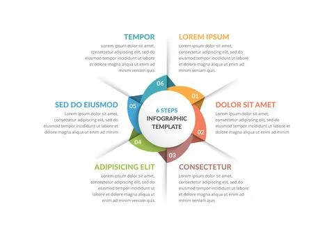 Circle Diagram - Six Elements Stock Illustration