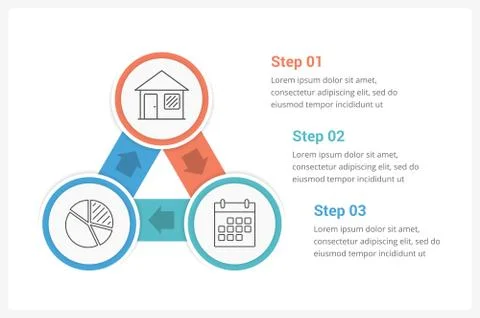 Circle Diagram with Three Elements Stockillustratie