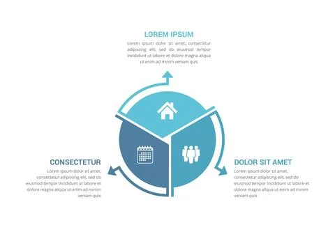 Circle Diagram - Three Elements Stock Illustration