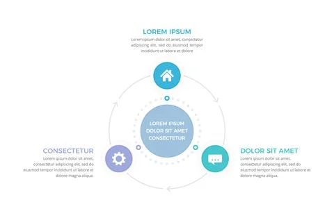 Circle Diagram - Three Elements Stock Illustration
