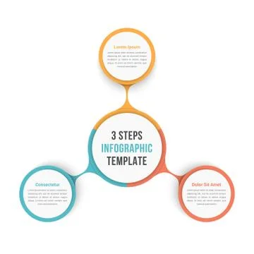 Circle Diagram with Three Steps Stock Illustration