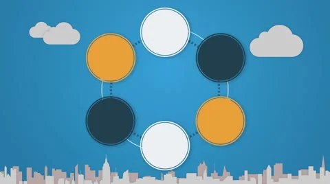 Circle diagram for topic introduction in Powerpoint presentations template 6 Stock Footage 59158045
