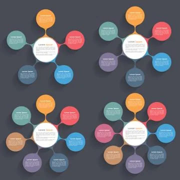 Circle Diagrams Set Stock Illustration