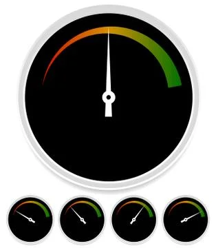 Circle dial, gauge template. Editable vector illustration. Stock Illustration