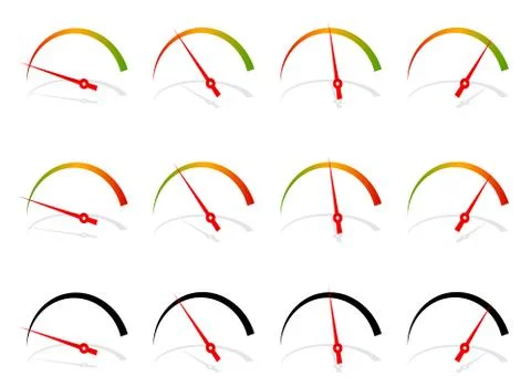 Circle dial, gauge template. Editable vector illustration. Stock Illustration