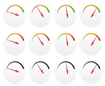 Circle dial, gauge template. Editable vector illustration. Stock Illustration