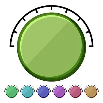 Circle dial knob cartoon vector graphic Illustrazione stock