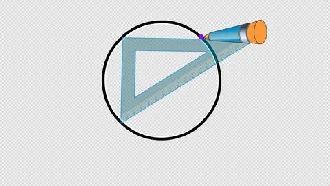Circle Diameter Center Radius Finding square center miter ruler alpha animation Stock-Footage 141822006