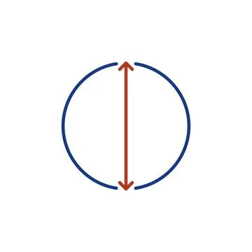 Circle Diameter vector concept colored icon or symbol Stock Illustration