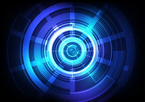 Circle digital hi-tech technology abstract background vector design. Stock Illustration