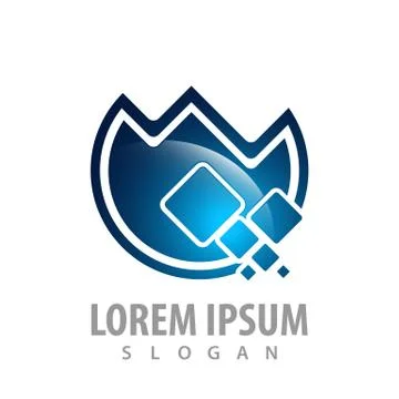 Circle digital logo concept design. Symbol graphic template element vector Stock Illustration