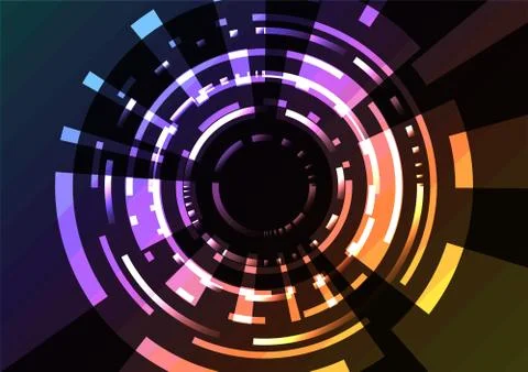 Circle digital pixel abstract background Stock Illustration