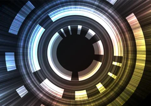 Circle digital pixel abstract background Stock Illustration