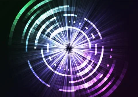 Circle digital pixel abstract background Stock Illustration