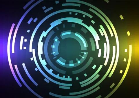 Circle digital pixel abstract background Stock Illustration