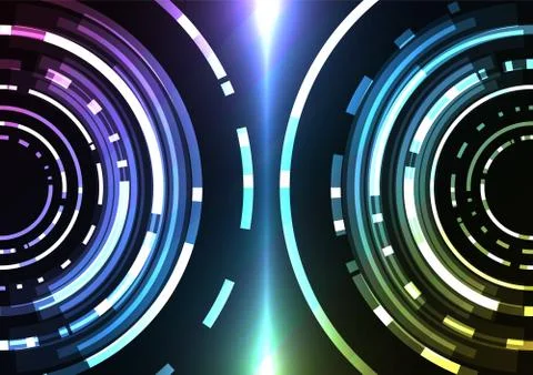 Circle digital pixel abstract background Illustrazione stock