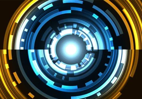 Circle digital pixel abstract background Stock Illustration