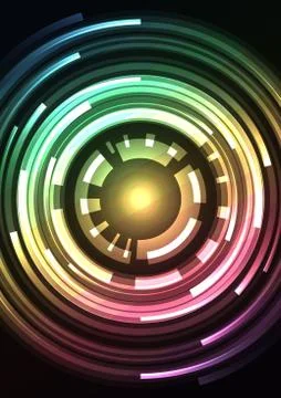 Circle digital pixel abstract background Stock Illustration