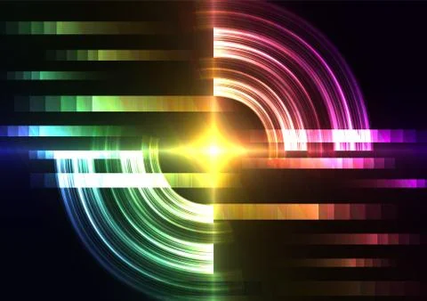 Circle digital pixel abstract background Stock Illustration