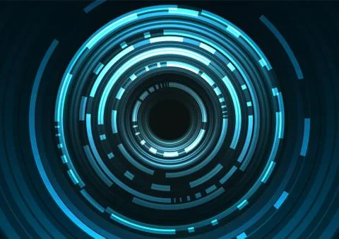 Circle digital pixel abstract background Stock Illustration