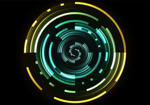 Circle digital pixel abstract background Stock Illustration