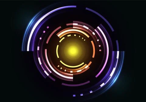 Circle digital pixel abstract background Stock Illustration