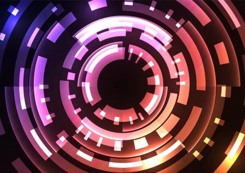 Circle digital pixel abstract background Stock Illustration