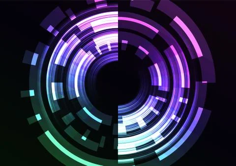 Circle digital pixel abstract background Stock Illustration