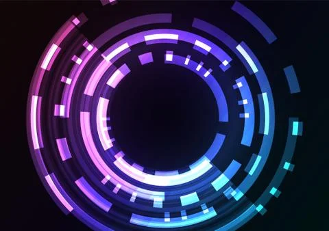 Circle digital pixel abstract background Stock Illustration