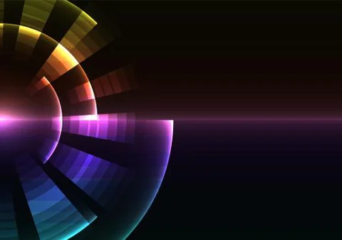 Circle digital pixel abstract background Stock Illustration