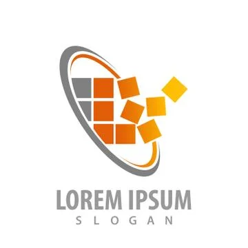 Circle digital pixel concept design. Symbol graphic template element vector Stock Illustration